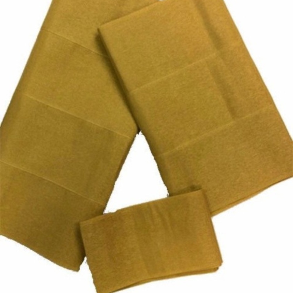 Plain Textured Aso-Oke - Gele / Ipele Set (Gold)